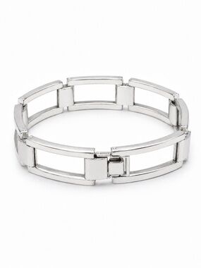 Vintage 925 Sterling Silver Rectangle Link Bracelet